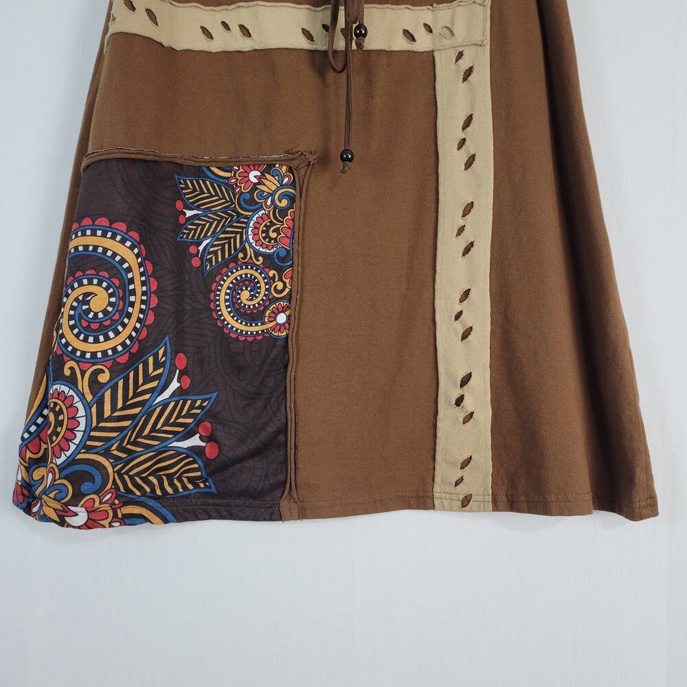 Za Zen Artsy Patchwork Pull On Drawstring Aline S… - image 3